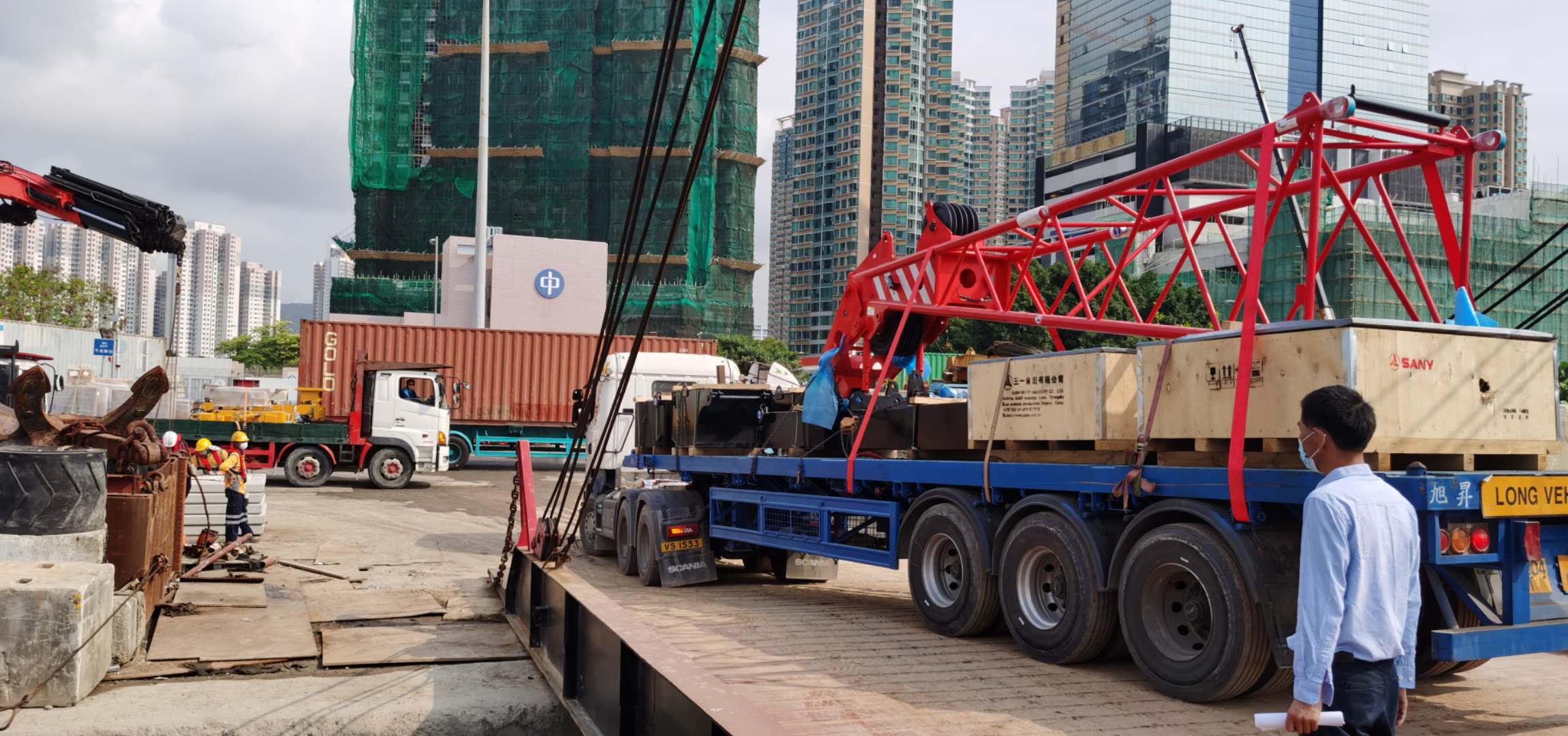 臺(tái)州到香港物流專線，臺(tái)州到香港貨運(yùn)公司，3天到達(dá)！深圳東勝物流中港平板車運(yùn)輸圖